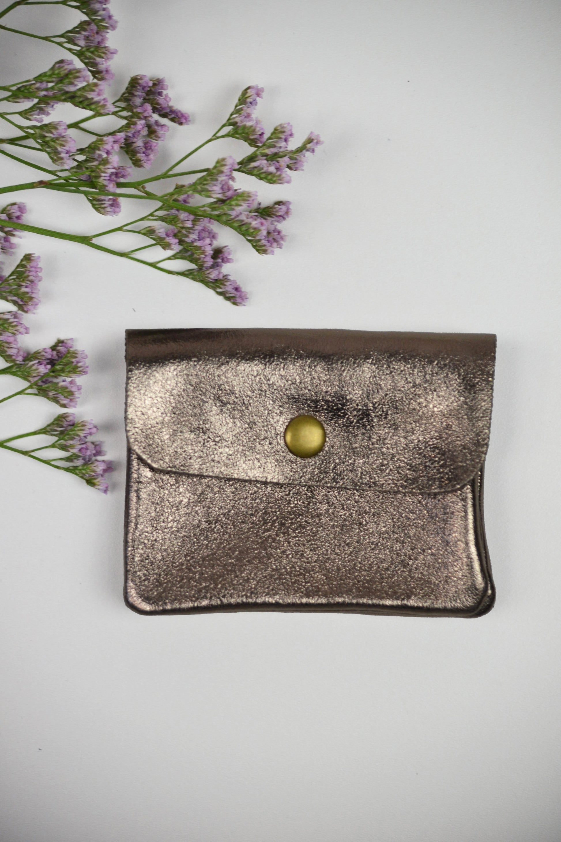 Geldbörse (Leder) - Glitzer-braun