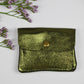 Geldbörse (Leder) - Glitzer-grün