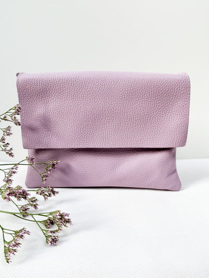 Clutch (Leder) - Flieder