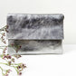 Clutch (Leder) - Silber