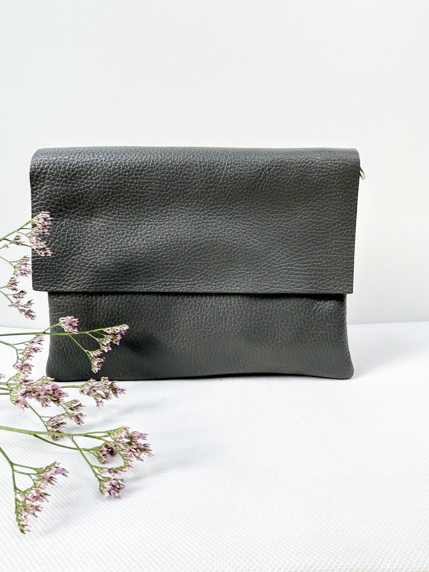 Clutch (Leder) - Dunkelgrau