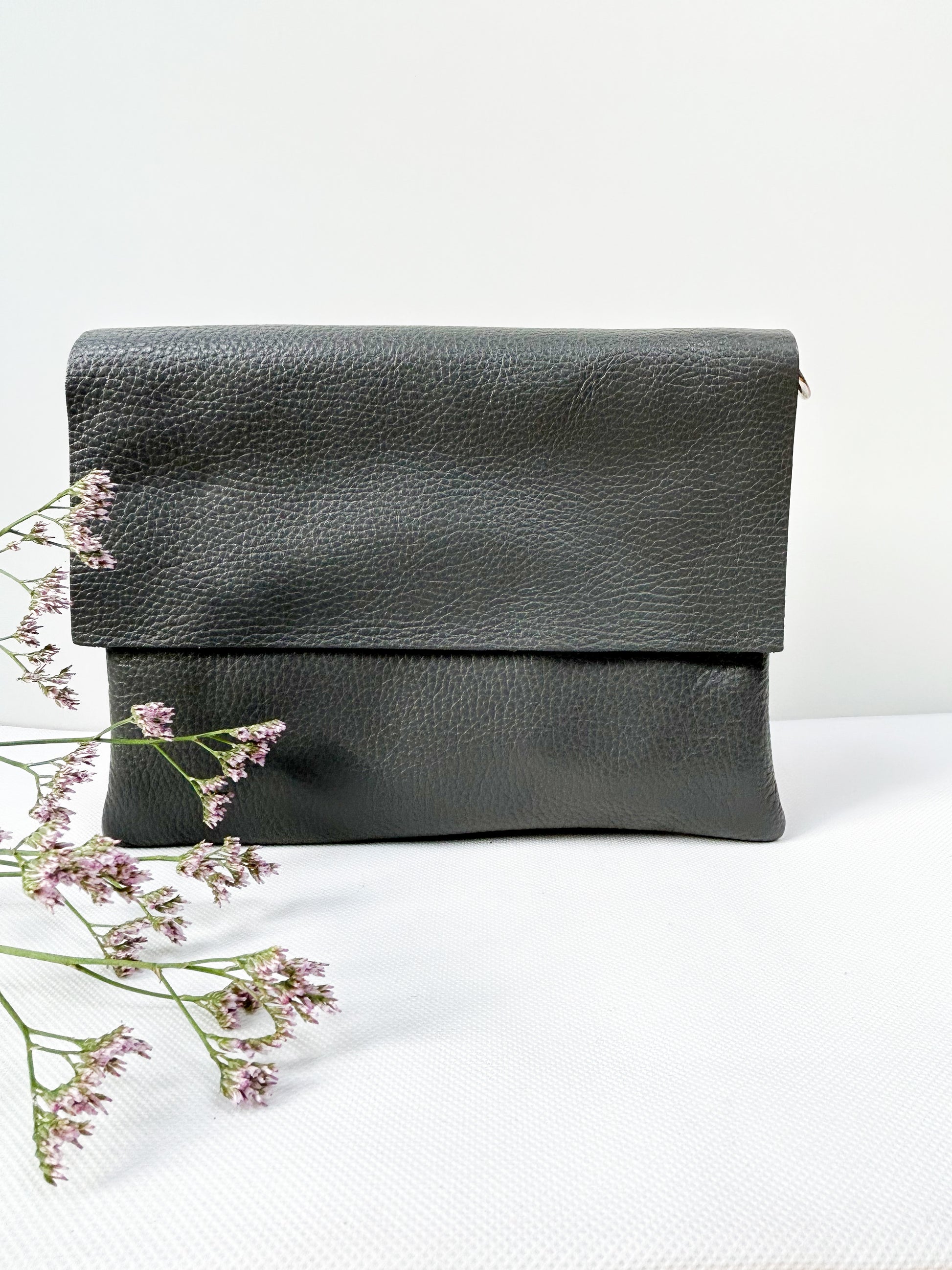 Clutch (Leder) - Dunkelgrau