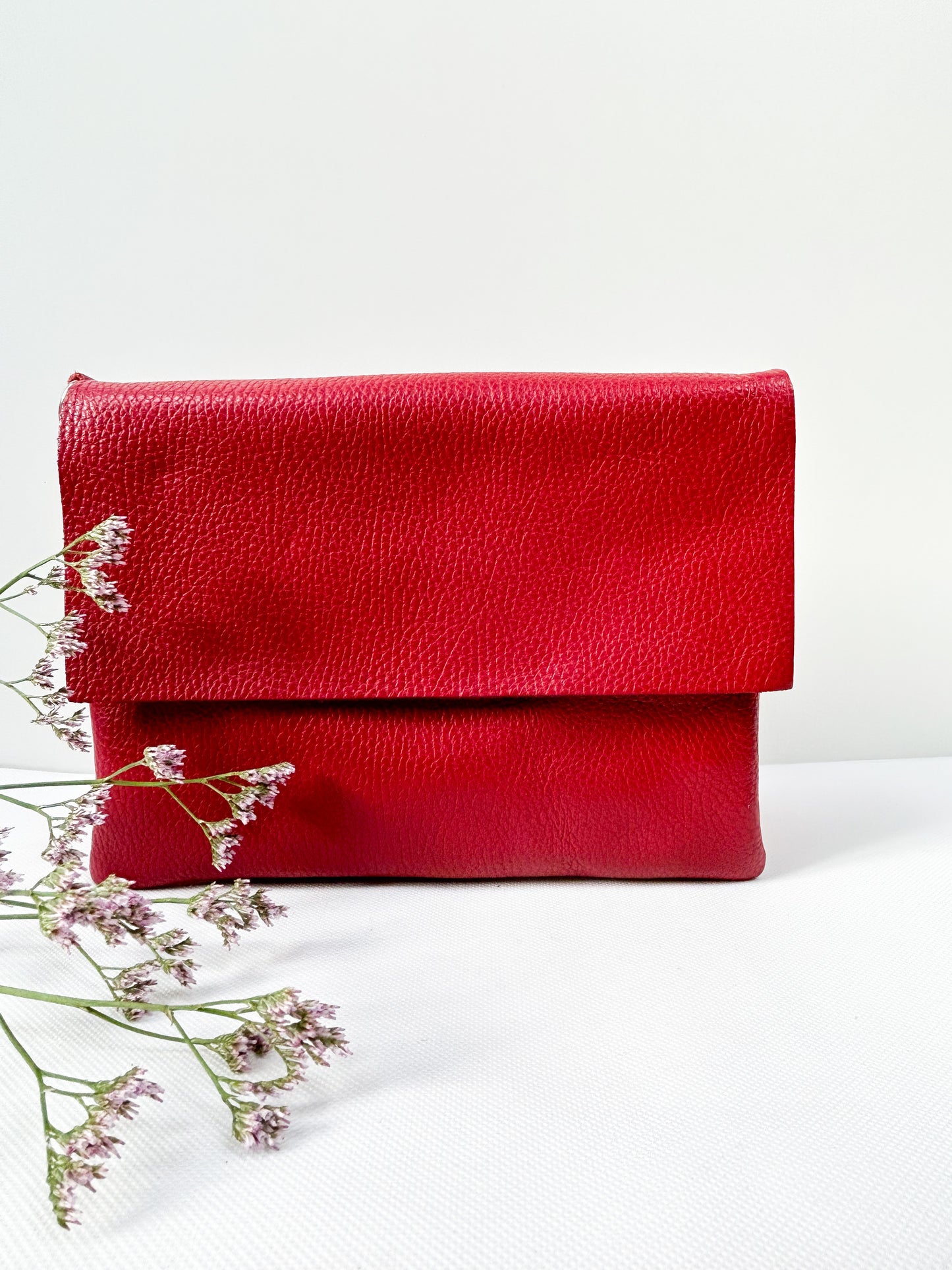 Clutch (Leder) - Rot