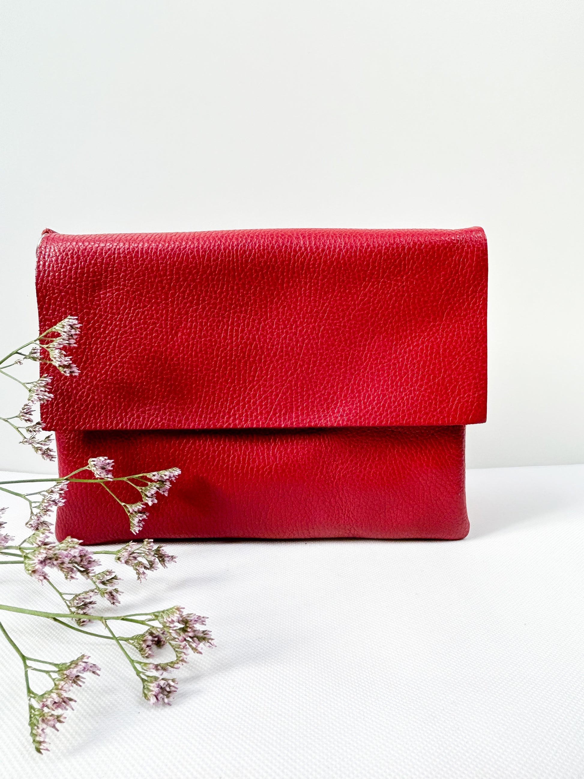 Clutch (Leder) - Rot