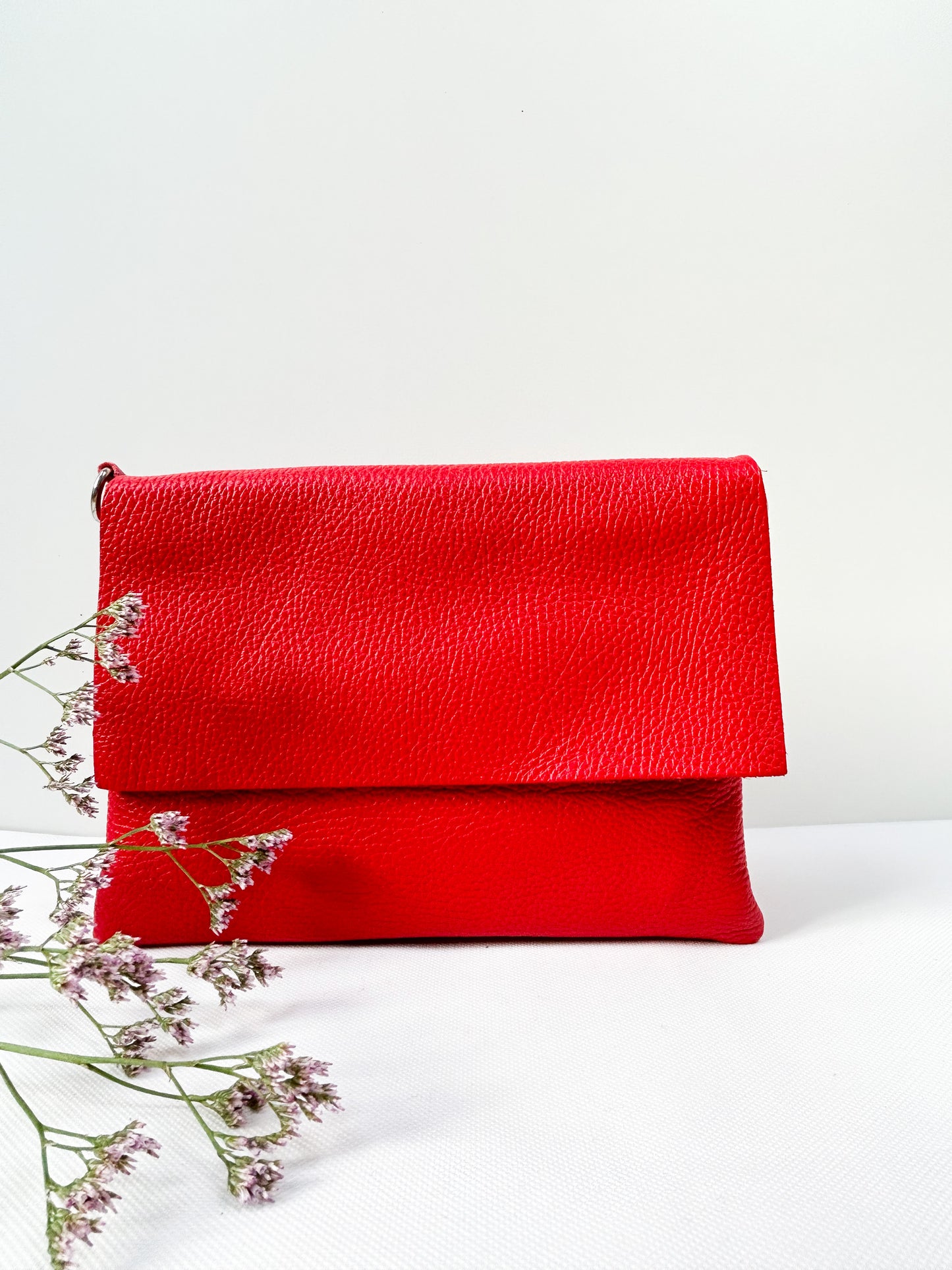 Clutch (Leder) - Rot