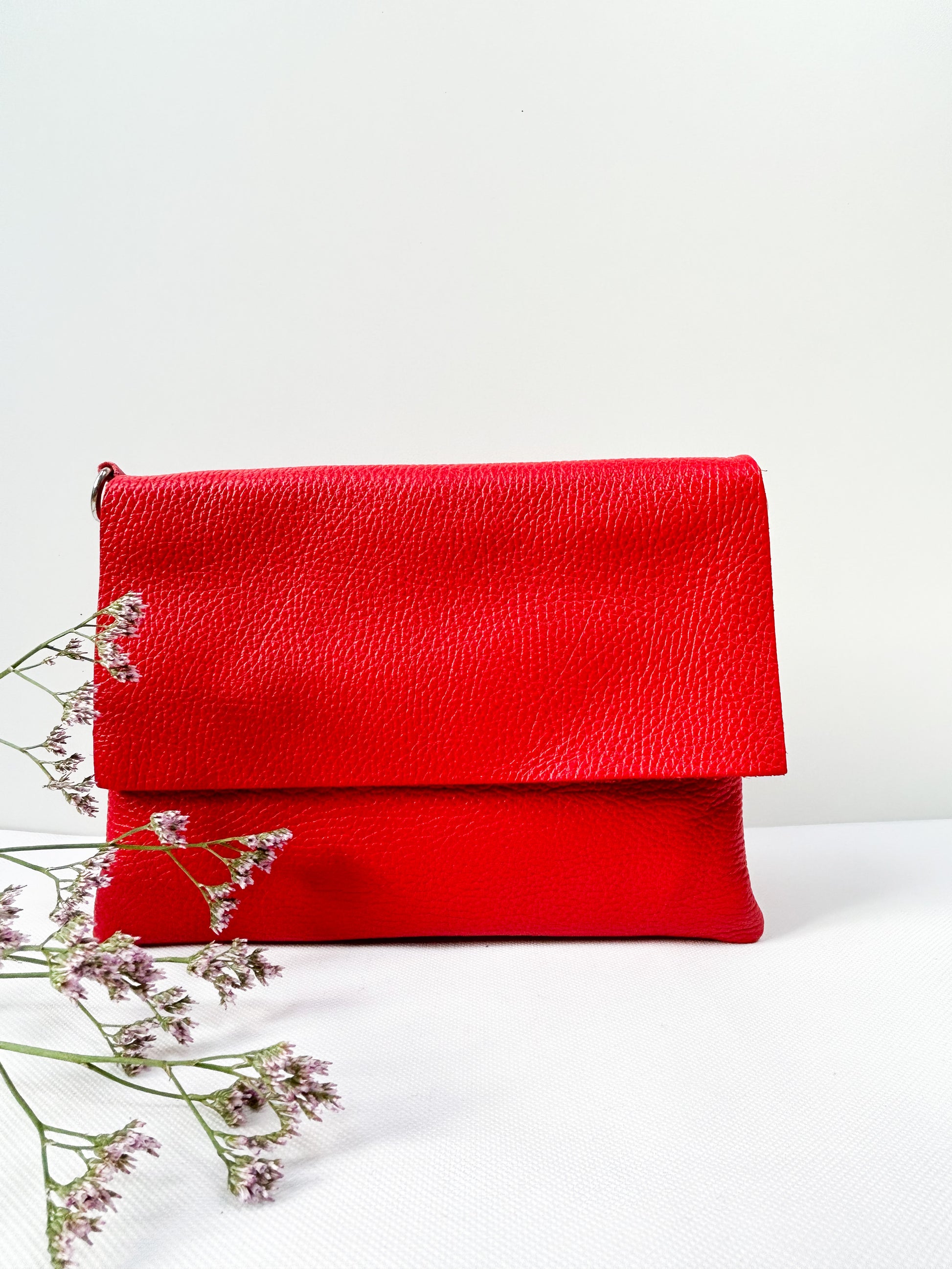 Clutch (Leder) - Rot