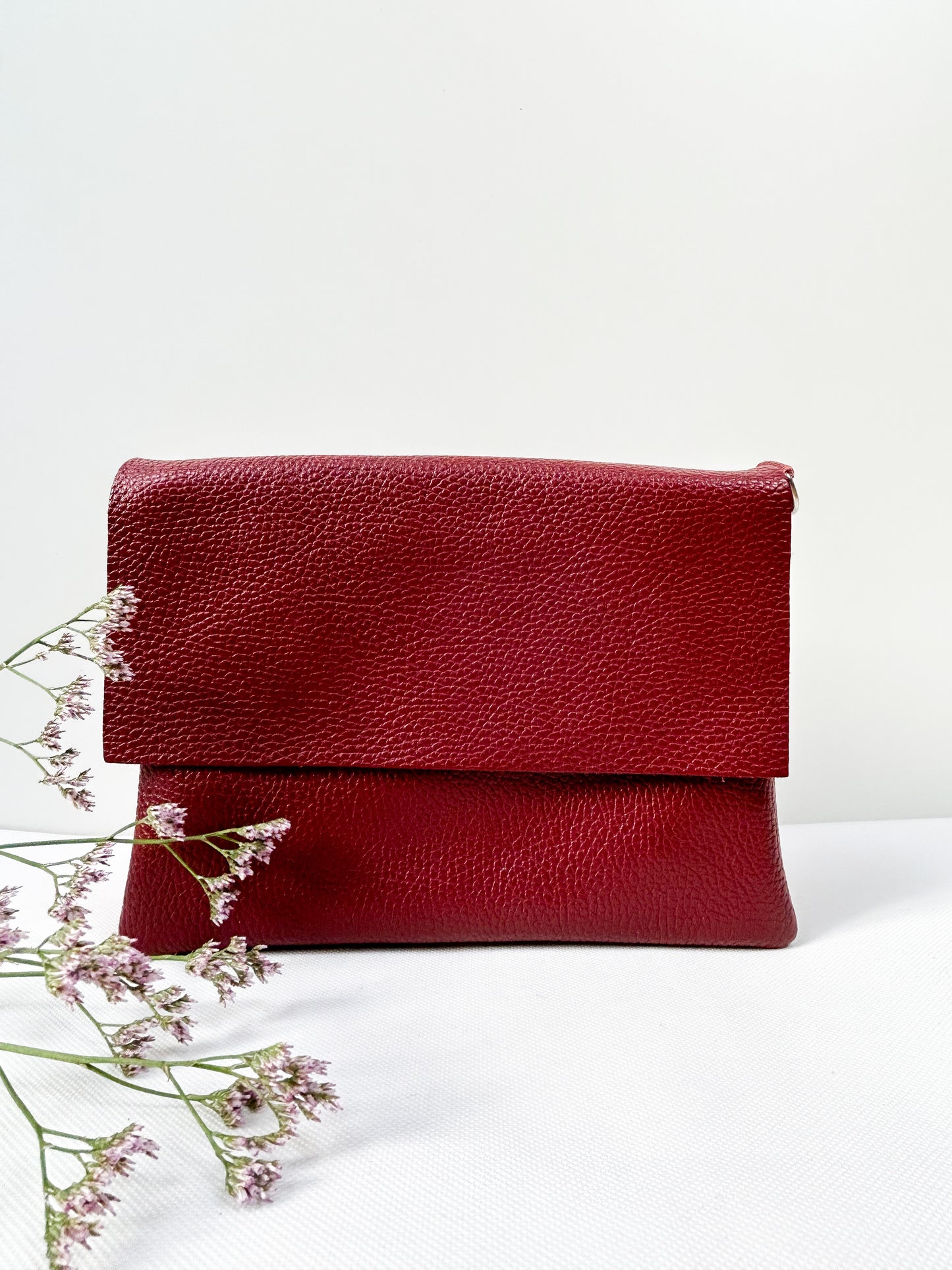 Clutch (Leder) - Dunkelrot