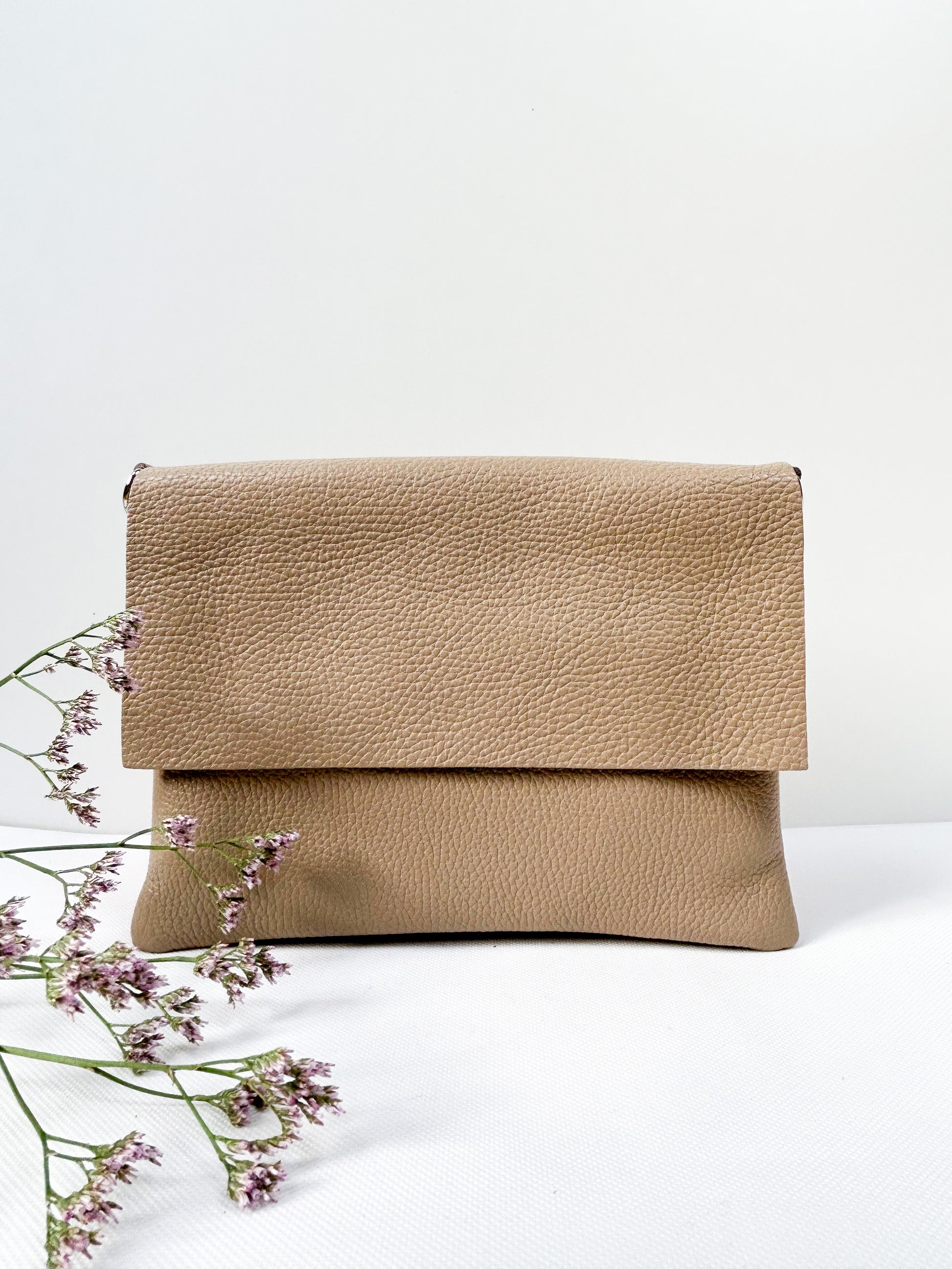 Clutch (Leder) - Beige