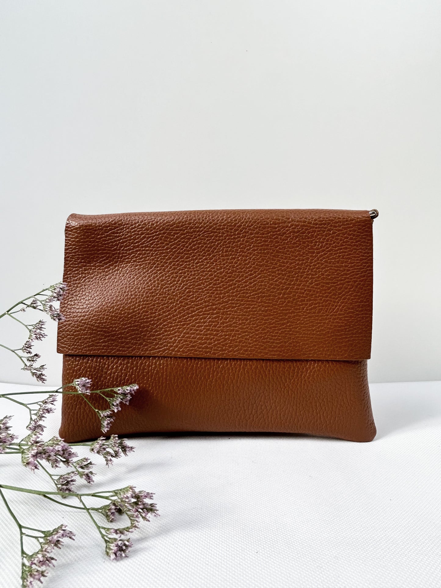 Clutch (Leder) - Cognac