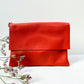 Clutch (Leder) - Rot-orange