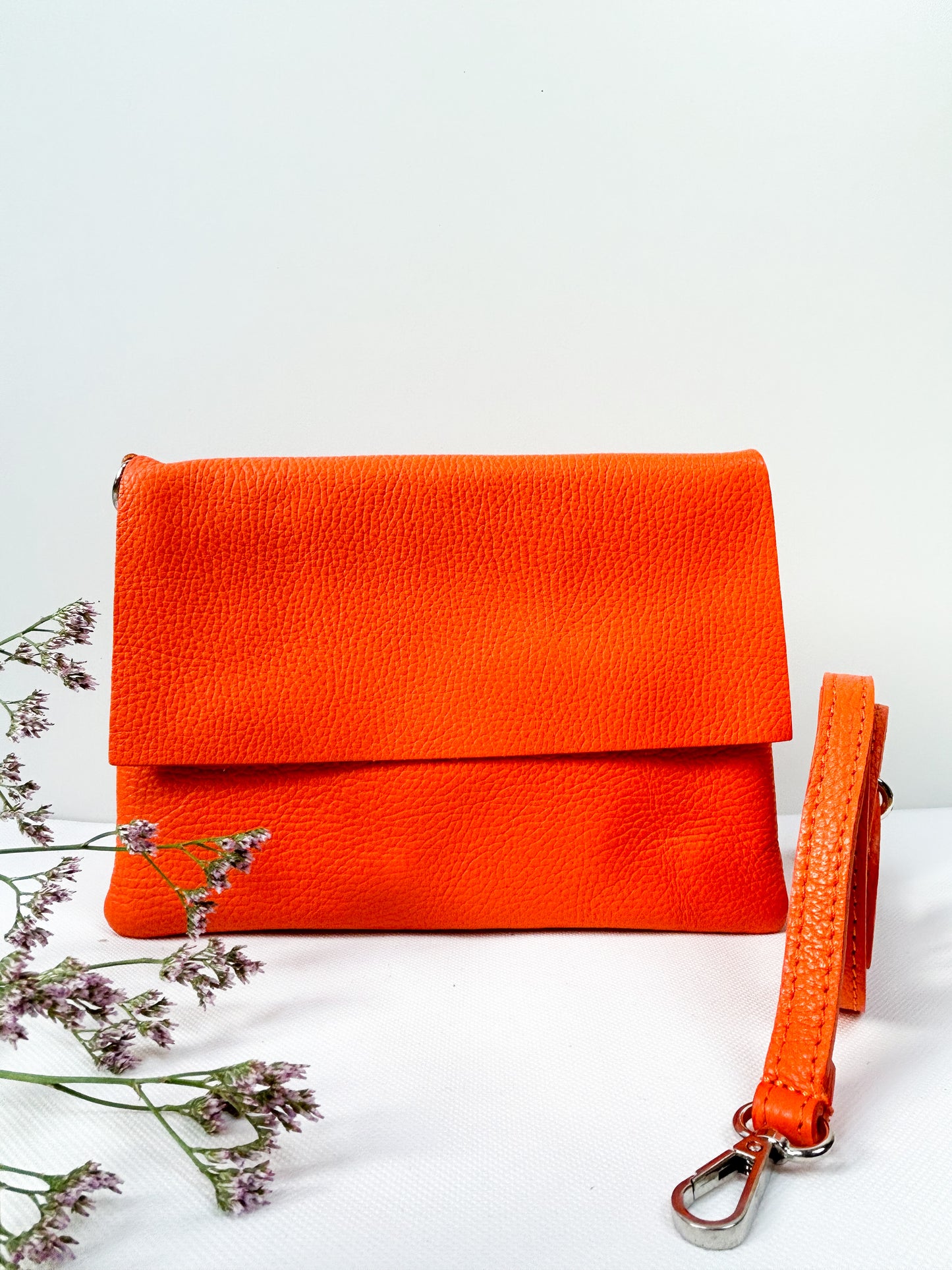 Clutch (Leder) - Orange