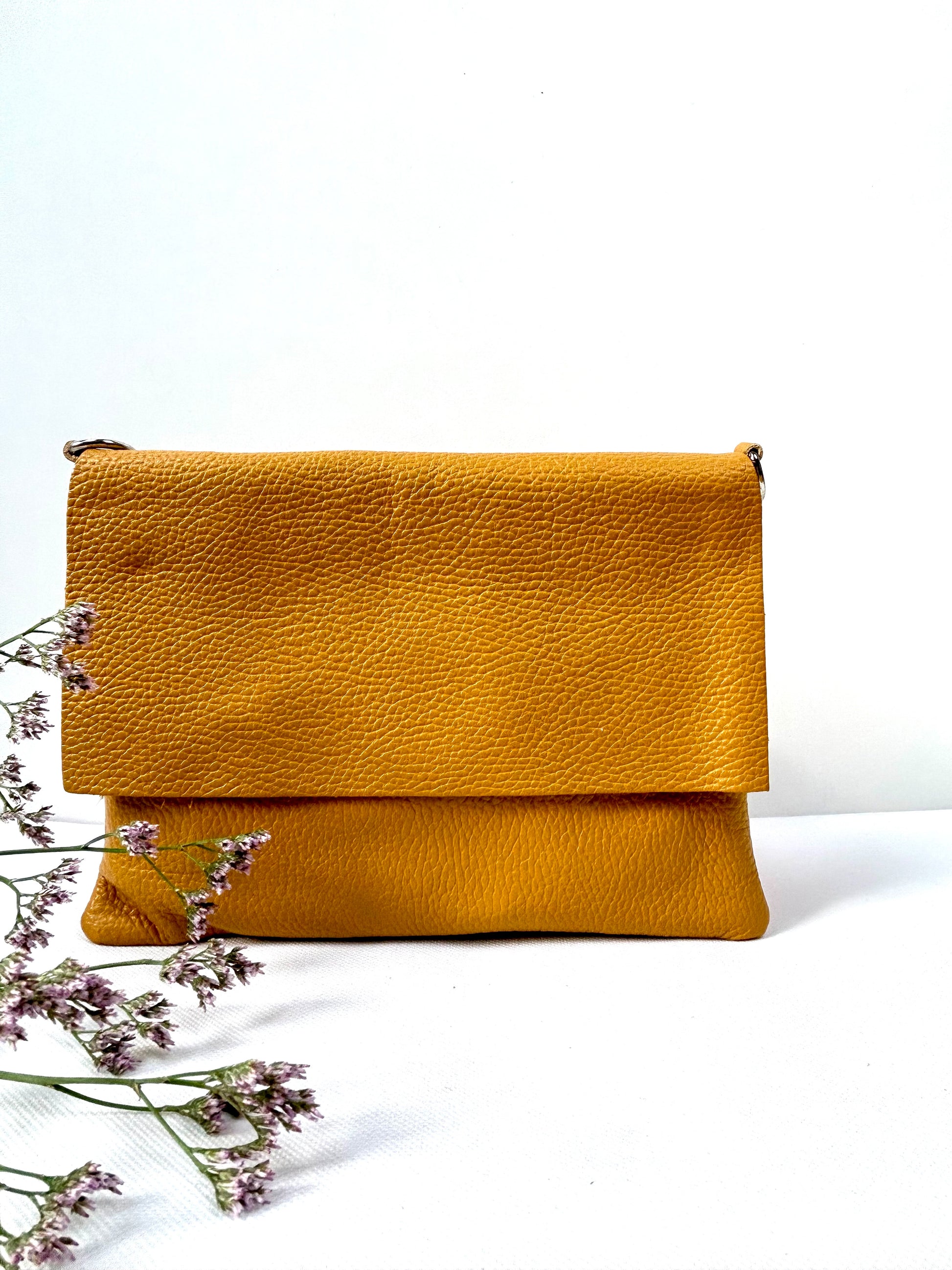 Clutch (Leder) - Senfgelb