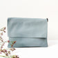 Clutch (Leder) - Hellblau