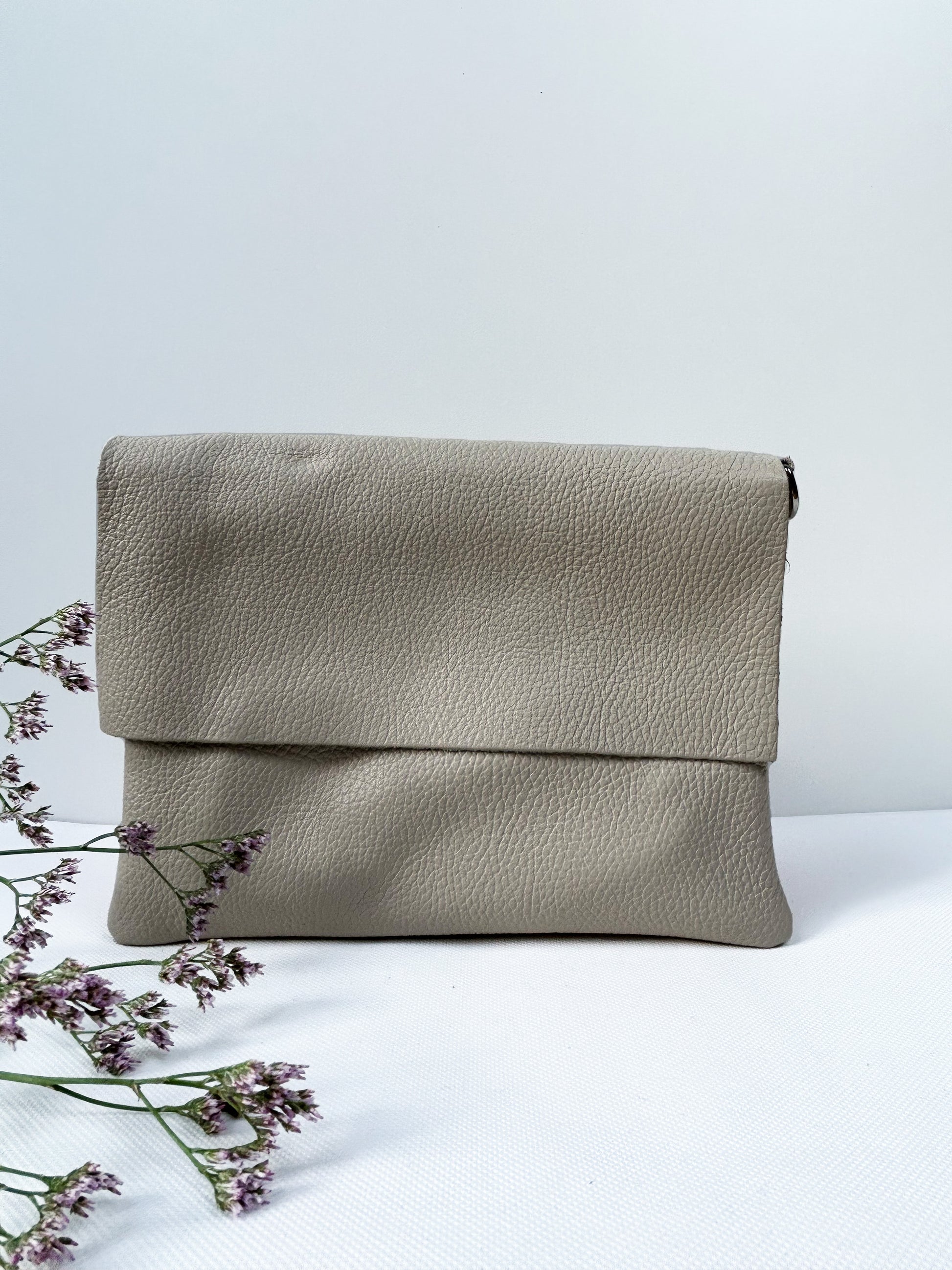 Clutch (Leder) - Beige