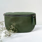 Crossbody Bauchtasche (Leder) - Olivgrün