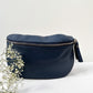 Crossbody Bauchtasche (Leder) - Dunkelblau
