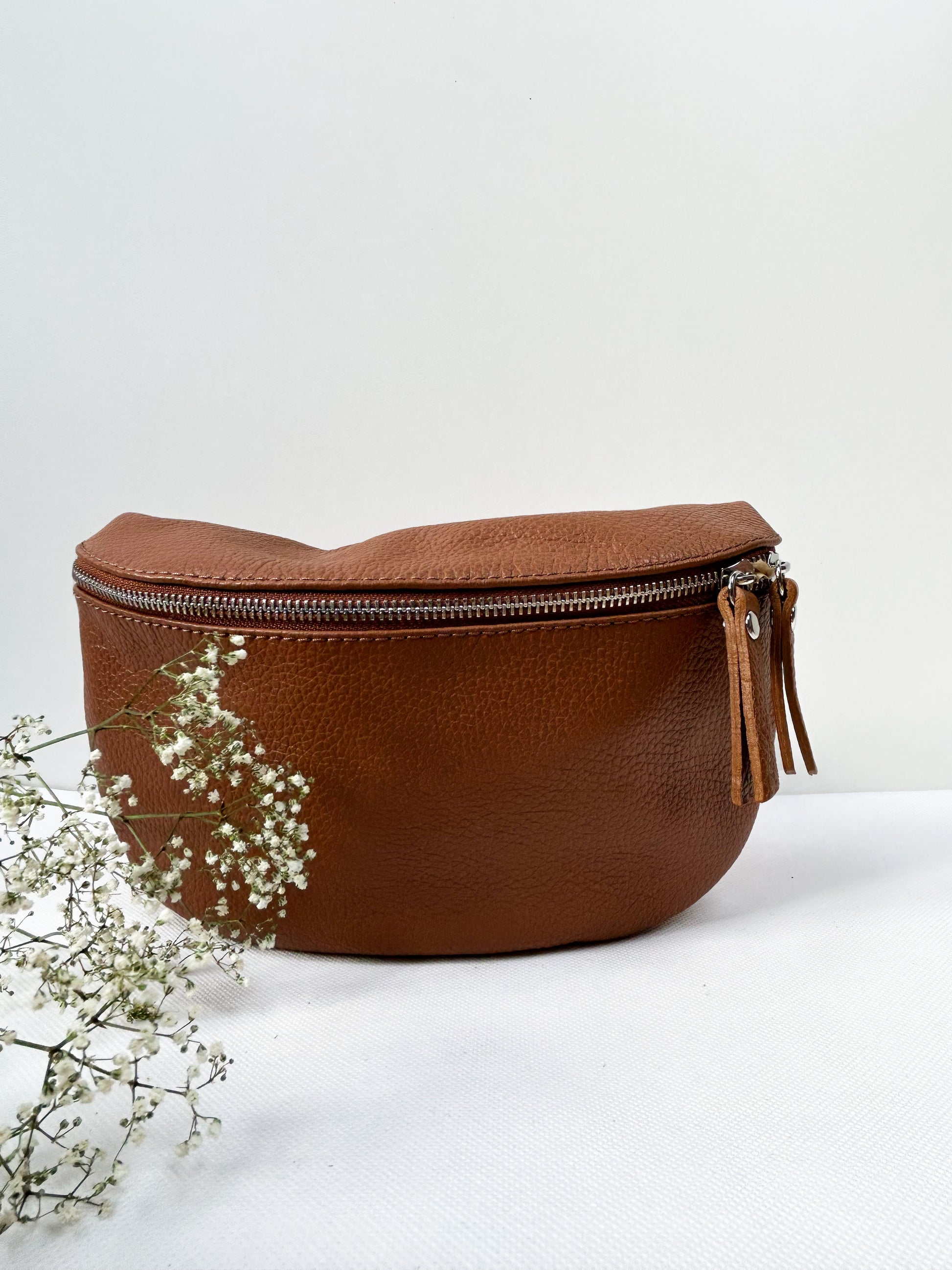 Crossbody Bauchtasche (Leder) - Cognac
