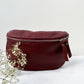 Crossbody Bauchtasche (Leder) - Dunkelrot