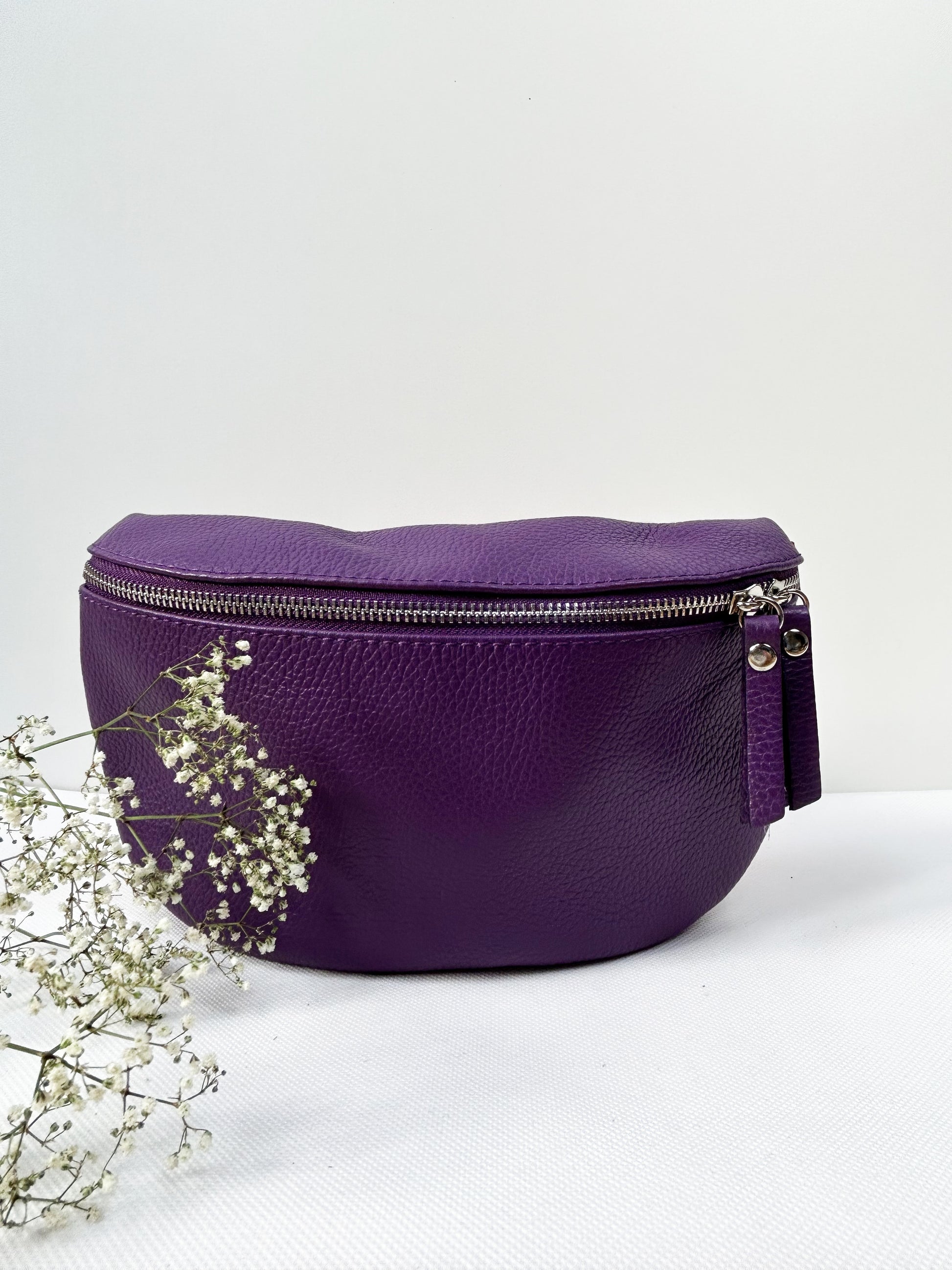 Crossbody Bauchtasche (Leder) - Lila