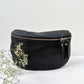 Crossbody Bauchtasche (Leder) - Schwarz