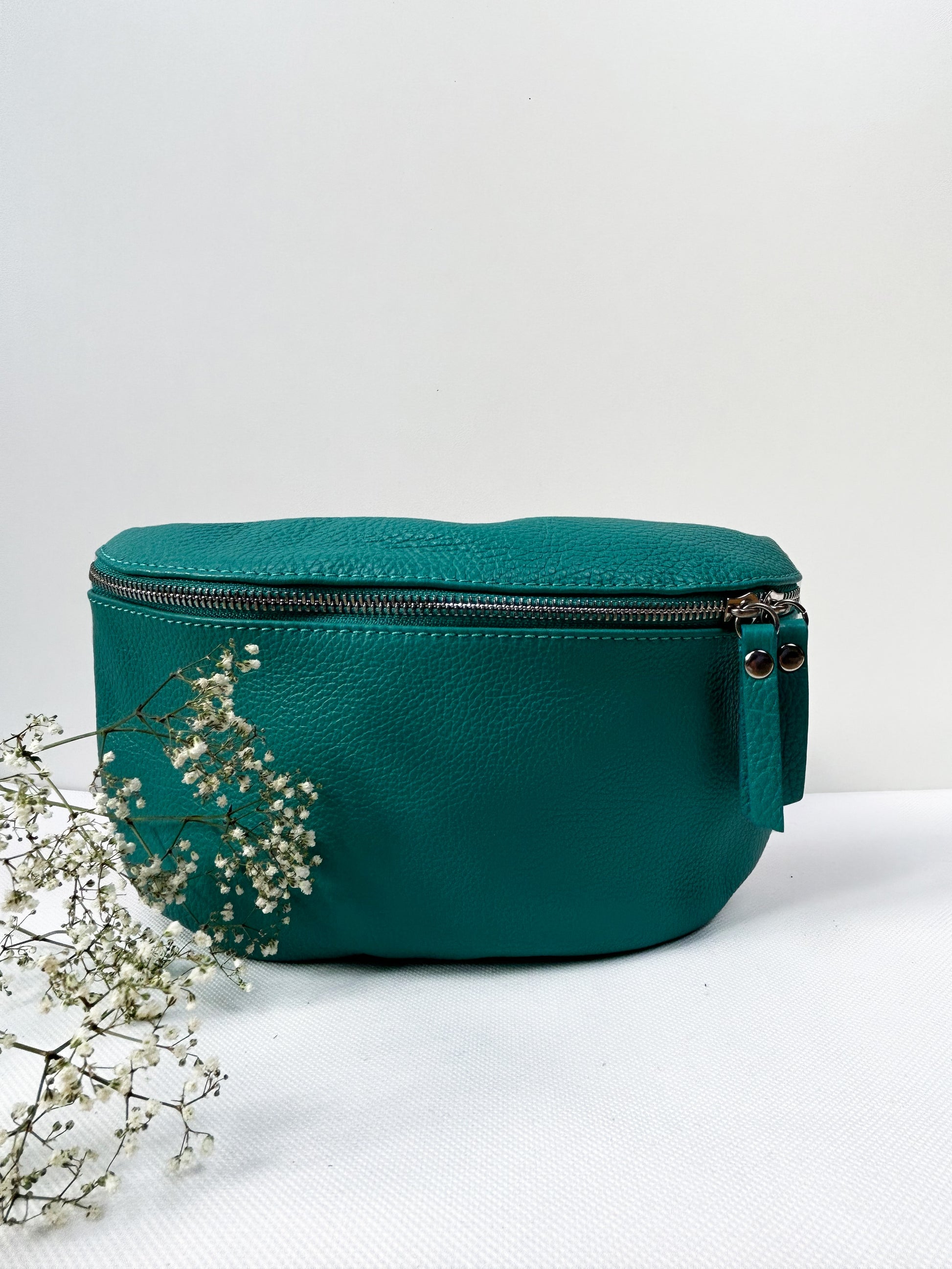 Crossbody Bauchtasche (Leder) - Türkis