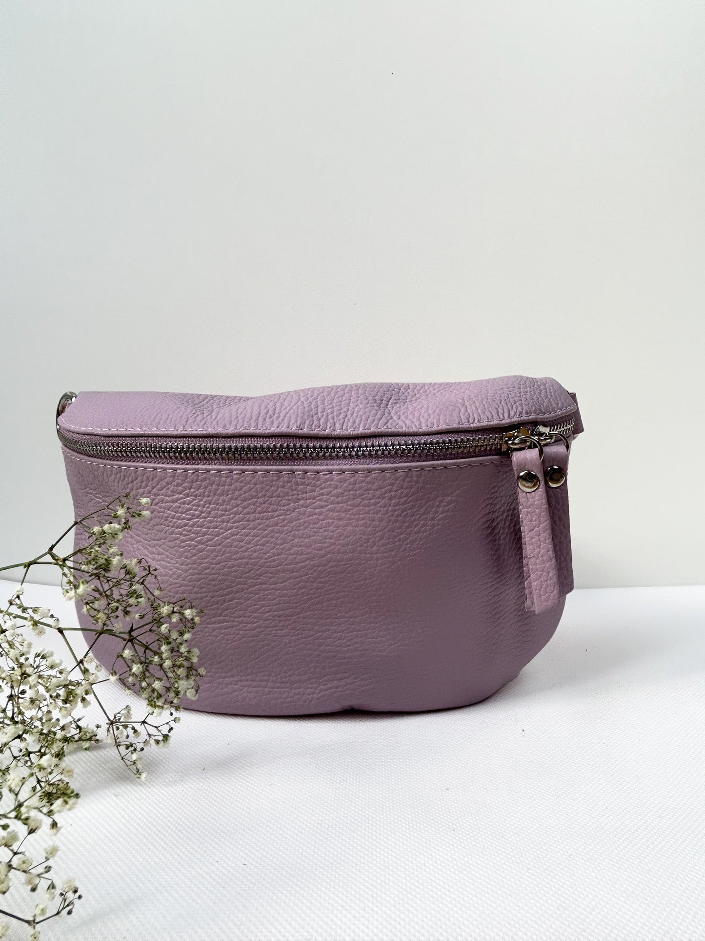 Crossbody Bauchtasche (Leder) - Flieder